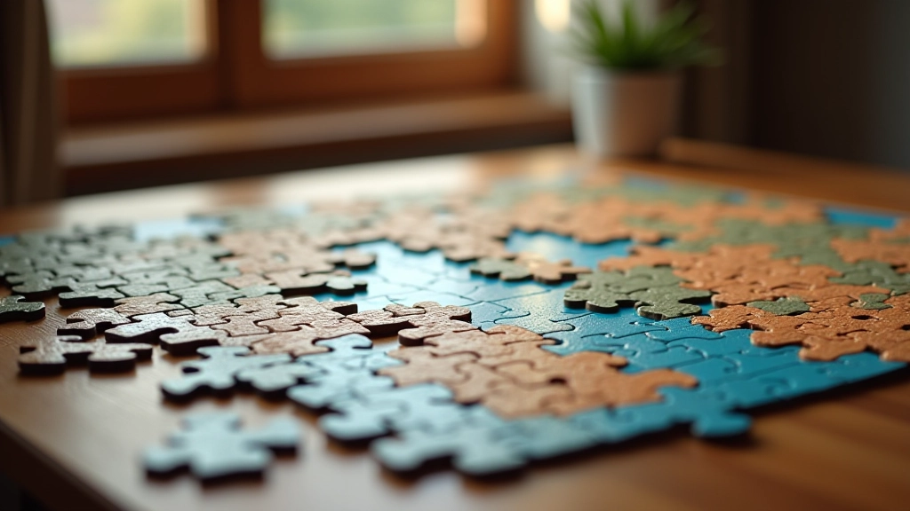 Completed jigsaw puzzle display showing intricate detailed picture assembled